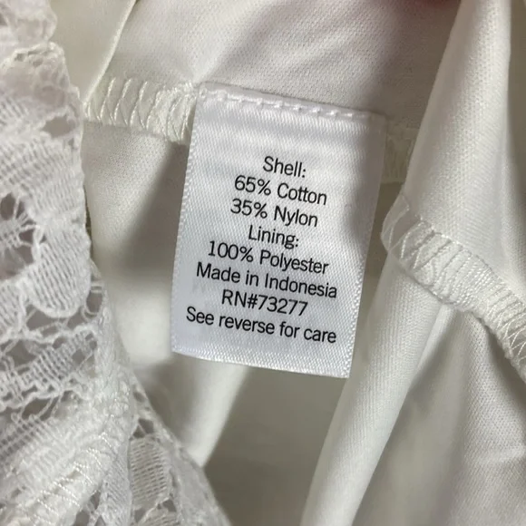 LC Lauren Conrad NWT Fit And Flare Double Ruffle Sleeve White Lace Dress | Sz L - Picture 4 of 7